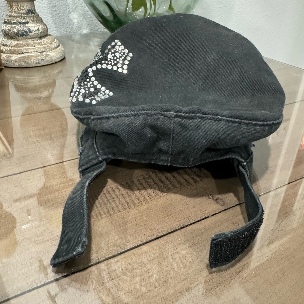 Black Cap with Rhinestone Design - Picture 5 of 5